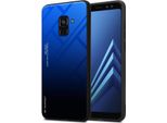Cadorabo Custodia Per Samsung Galaxy A8 2018 Custodia Protettiva In Nero Custodia Per Telefono Cellulare Tpu Custodia Cover Vetro Temperato