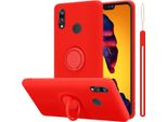Cadorabo Cover Per Huawei P20 Lite 2018 / Nova 3E Cover Protettiva In Rosso Custodia Per Cellulare Tpu Custodia Cover