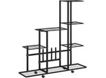 Vidaxl Portafiori Su Rotelle 94,5X25X92,5 Cm Metallo Nero