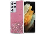 Cadorabo Custodia Per Samsung Galaxy S21 Ultra Custodia Protettiva In Rosa Custodia Per Telefono Cellulare Custodia Tpu Custodia Cover Glitter Glitter