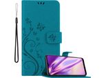 Cadorabo Custodia Per Motorola Moto E20 / E30 / E40 Custodia Protettiva In Blu Custodia Protettiva Per Telefoni Cellulari Custodia Flowers Flower Case