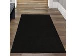 Tappeto Nero Tinta Unita Moderno Elegante Morbido Stile Living Dimensioni - 60 X 100 Cm