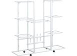 Vidaxl Portafiori Con Rotelle 94,5X24,5X91,5 Cm Ferro Bianco