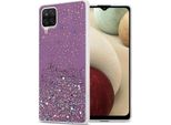 Cadorabo Custodia Per Samsung Galaxy A12 / M12 Custodia Protettiva In Viola Custodia Del Telefono Cellulare Tpu Caso Glitter Copertura Caso Glitter