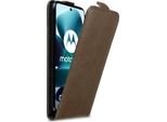 Custodia Cadorabo Per Motorola Moto G200 5G Custodia Protettiva In Marrone Custodia Flip Per Telefono Cellulare Custodia Cover