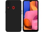 Cadorabo Cover Per Samsung Galaxy A20S Cover Protettiva In Silicone Tpu Nero Custodia Per Telefono Cellulare