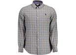 Camicia Polo Elegance Blu A Maniche Lunghe : Taglia - 2XL Taglia: 2XL