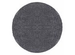 Teppium Tappeto A Pelo Alto Uni Unicoloured Modern Shaggy Carpet Soggiorno Fluffy Soft Price Hammer, Grigio, 80 Cm Round