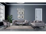 Set Divano Set Divani Divani 3+3+1 Posti Poltrona Tessuto Legno Grigio Divani