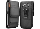 Cadorabo Custodia Per Cellulare Con Clip Da Cintura Per Motorola Moto E32 4G / E32S In Nero - Pratica Custodia Protettiva Con Moschettone Custodia Cover Con Portapenne
