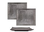 Intirilife 2X Piatto Da Portata Per Sushi In Porcellana Nera - 26 X 23,4 X 3,8 Cm - Piatti Da Portata Per Sushi Giapponese Fatti A Mano Rettangolare