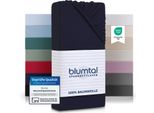 Blumtal Lenzuolo Matrimoniale In Cotone 150X200Cm Basics Jersey - Copripiumino 150X200Cm - Lenzuolo Matrimoniale 150X200Cm - Coprimaterasso 150X200- Lenzuolo - Blu Scuro - Blu