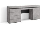 Tavolo Da Toeletta, 177X75X35Cm, Con Cassetto, Cassettiera, Cemento