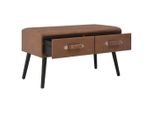 Syfax™ Panca Con Cassetti 80 Cm Marrone Scuro In Pelle Finta