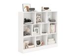 Libreria Costway Con 10 Scomparti, Scaffale In Piedi Con 3 Livelli, Scaffale A Cubo, Scaffale Per Ufficio, Scaffale Per Soggiorno, Camera Da Letto, Studio, Ufficio, 120 X 24 X 104 Cm (Bianco)