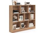 Libreria Costway Con 10 Scomparti, Scaffale In Piedi Con 3 Livelli, Scaffale A Cubo, Scaffale Per Ufficio, Scaffale Per Soggiorno, Camera Da Letto, Studio, Ufficio, 120 X 24 X 104 Cm (Naturale)