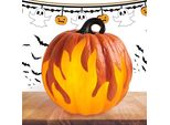 Lanterna Di Zucca Di Halloween, Jack O Lantern, Lanterna Di Zucca Illuminata A Fuoco