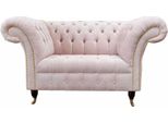 Poltrona Divano Imbottito Tessile Chesterfield Divani 1 Posto Monoposto Rosa