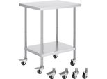 Tavolo Da Lavoro Mobile Tavolo Da Cucina Tavolo Di Preparazione 610X762 Mm - Gastro - Ideale Per Catering E Cucine Professionali