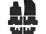 Tappetini Auto In Gomma Adatto Per Citroen C4 Picasso Ii (2013-2019, 7 Posti) Neri, Set 6 Pz, Con Fissaggi