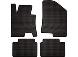 Tappetini Auto In Gomma Adatto Per Hyundai I30 Ii (2011-2017, Hatchback, Station Wagon, Wagon) Neri, Set 4 Pz, Con Fissaggi