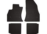 Tappetini Auto In Gomma Adatto Per Fiat 500L (2012-2022, Monovolume) Neri, Set 4 Pz, Con Fissaggi