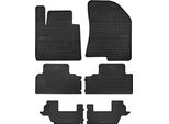 Tappetini Auto In Gomma Adatto Per Kia Carens Iv (2013-2018, Monovolume) Neri, Set 6 Pz, Con Fissaggi