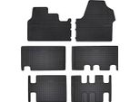 Tappetini Auto In Gomma Adatto Per Citroen Jumpy Iii (2018-, 3 File) Neri, Set 6 Pz, Con Fissaggi