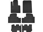 Tappetini Auto In Gomma Adatto Per Hyundai Santafe Iii (2012-, 7 Posti) Neri, Set 6 Pz, Con Fissaggi