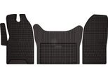 Tappetini Auto In Gomma Adatto Per Iveco Daily Vi (2014-, Furgone) Neri, Set 3 Pz, Con Fissaggi
