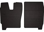 Tappetini Auto In Gomma Adatto Per Iveco Eurocargo Ii (2002-2008, Camion 160) Neri, Set 2 Pz, Con Fissaggi