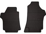 Tappetini Auto In Gomma Adatto Per Hyundai Cargo Ii (2007-2021, Van) Neri, Set 2 Pz, Con Fissaggi