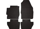 Tappetini Auto In Gomma Adatto Per Ford Ka+ (2014-, Hatchback) Neri, Set 4 Pz, Con Fissaggi
