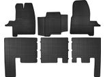 Tappetini Auto In Gomma Adatto Per Ford Tourneo Custom I (2012-2023, Furgone) Neri, Set 6 Pz, Con Fissaggi