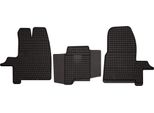 Tappetini Auto In Gomma Adatto Per Ford Tourneo Custom I (2012-2023, Furgone) Neri, Set 3 Pz, Con Fissaggi