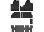 Tappetini Auto In Gomma Adatto Per Peugeot Expert Ii (2007-2016, Furgone 3 File) Neri, Set 7 Pz, Con Fissaggi