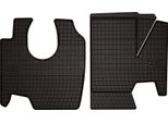 Tappetini Auto In Gomma Adatto Per Renault Kangoo Ii (2007-2021, Multispazio, 1ª Fila) Neri, Set 2 Pz, Con Fissaggi