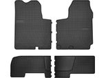 Tappetini Auto In Gomma Adatto Per Renault Trafic Ii (2001-2014, Furgone 2 File) Neri, Set 4 Pz, Con Fissaggi