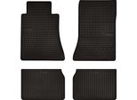 Tappetini Auto In Gomma Adatto Per Mercedes E W124 (1984-1997, Berlina, Station Wagon) Neri, Set 4 Pz, Con Fissaggi