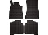 Tappetini Auto In Gomma Adatto Per Mercedes W222 (2013-2020, Berlina 4Matic Long) Neri, Set 4 Pz, Con Fissaggi