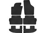 Tappetini Auto In Gomma Adatto Per Seat Alhambra Ii (2010-2018, Monovolume 7 Posti) Neri, Set 6 Pz, Con Fissaggi