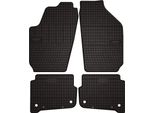 Tappetini Auto In Gomma Adatto Per Volkswagen Polo Iv 9N (2001-2009, Hatchback) Neri, Set 4 Pz, Con Fissaggi