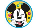 Piatto Per Bambini Tataway Disney In Plastica Bianca E Blu Di Topolino Con Base Antiscivolo