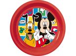 Piatto Da Pranzo Per Bambini Tataway Disney In Plastica Rossa Topolino, Antiurto E Riutilizzabile