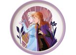Tataway Disney Piatto Piano In Plastica Bianco E Viola Per Bambine Frozen Elsa Anna Con Base Antiscivolo