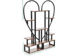 Supporto Per Piante, 6 Livelli, A Forma Di Mezzo Cuore, Multifunzionale, Nero, 112X28X165Cm