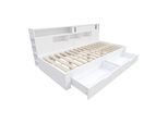 Letto Da Giorno, Letto Per Bambini, 90*200Cm, Letto Singolo, Letto Multifunzionale Per Bambini Con Cassetti E Armadio, Base Letto Con Spazio Di Archiviazione, Senza Materasso, Bianco