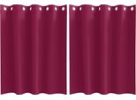 Vidaxl Tende Oscuranti Con Anelli 2 Pezzi Rosso Vino 140 X 140 Cm