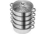 Vaporiera Multistrato, Acciaio Inox Resistente, Cottura Versatile, Argento