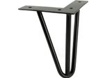Gamba Per Mobili Loft In Metallo Hairpin Nero Opaco 15 Cm, Gambe In Noce Dal Design Industriale Per Progetti D'arredo Creativi, Ideali Per Tavoli A Stelo In Legno E Ambienti Abitativi Unici.